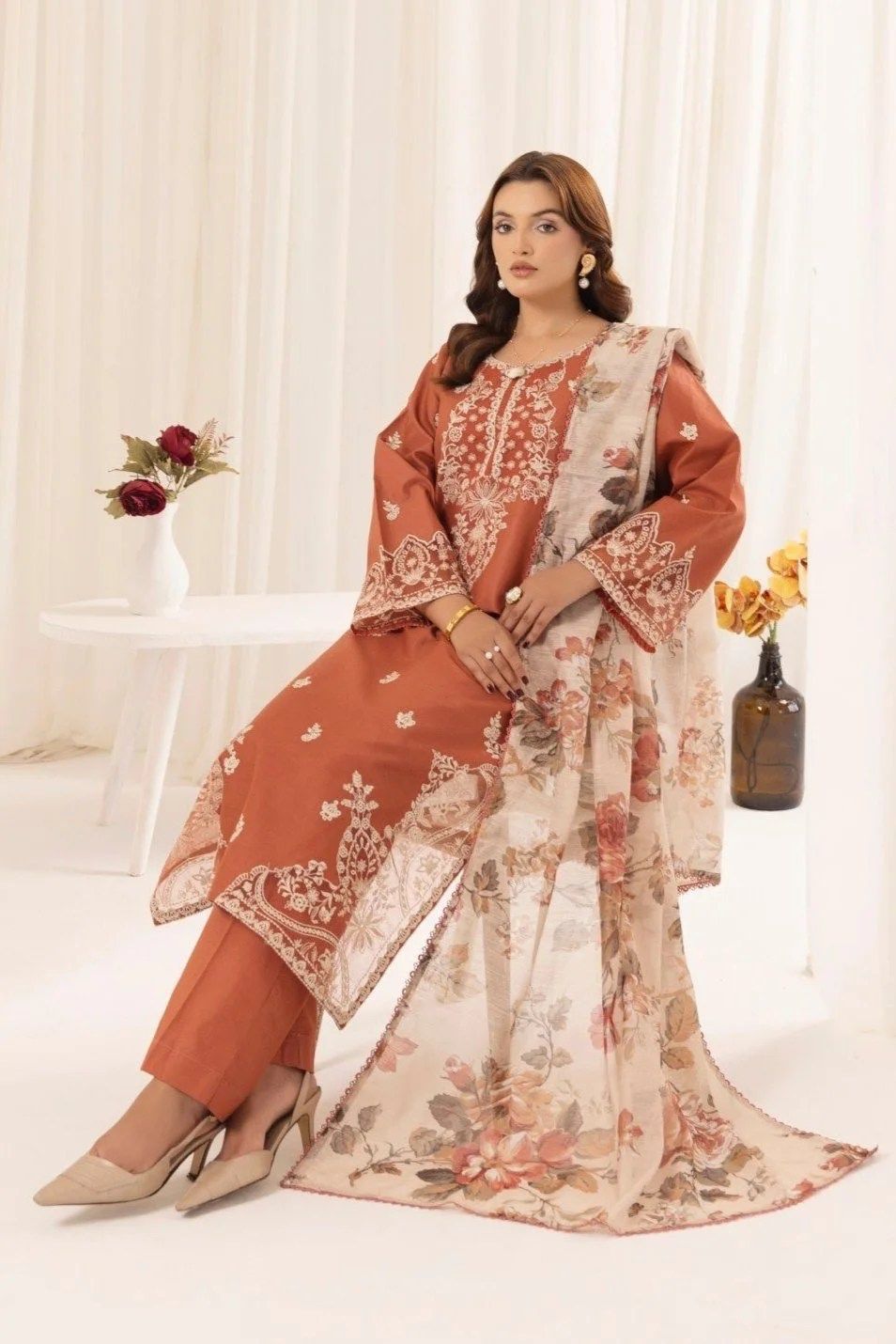 Mohagni Dhanak Embroidered 3 Piece | MG101