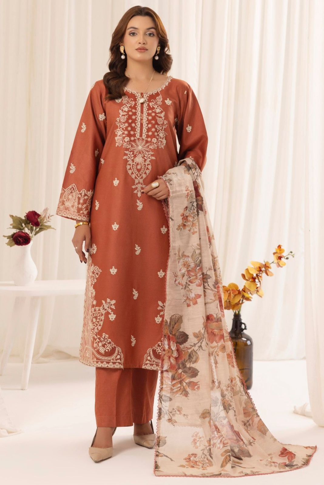 Mohagni Dhanak Embroidered 3 Piece | MG101
